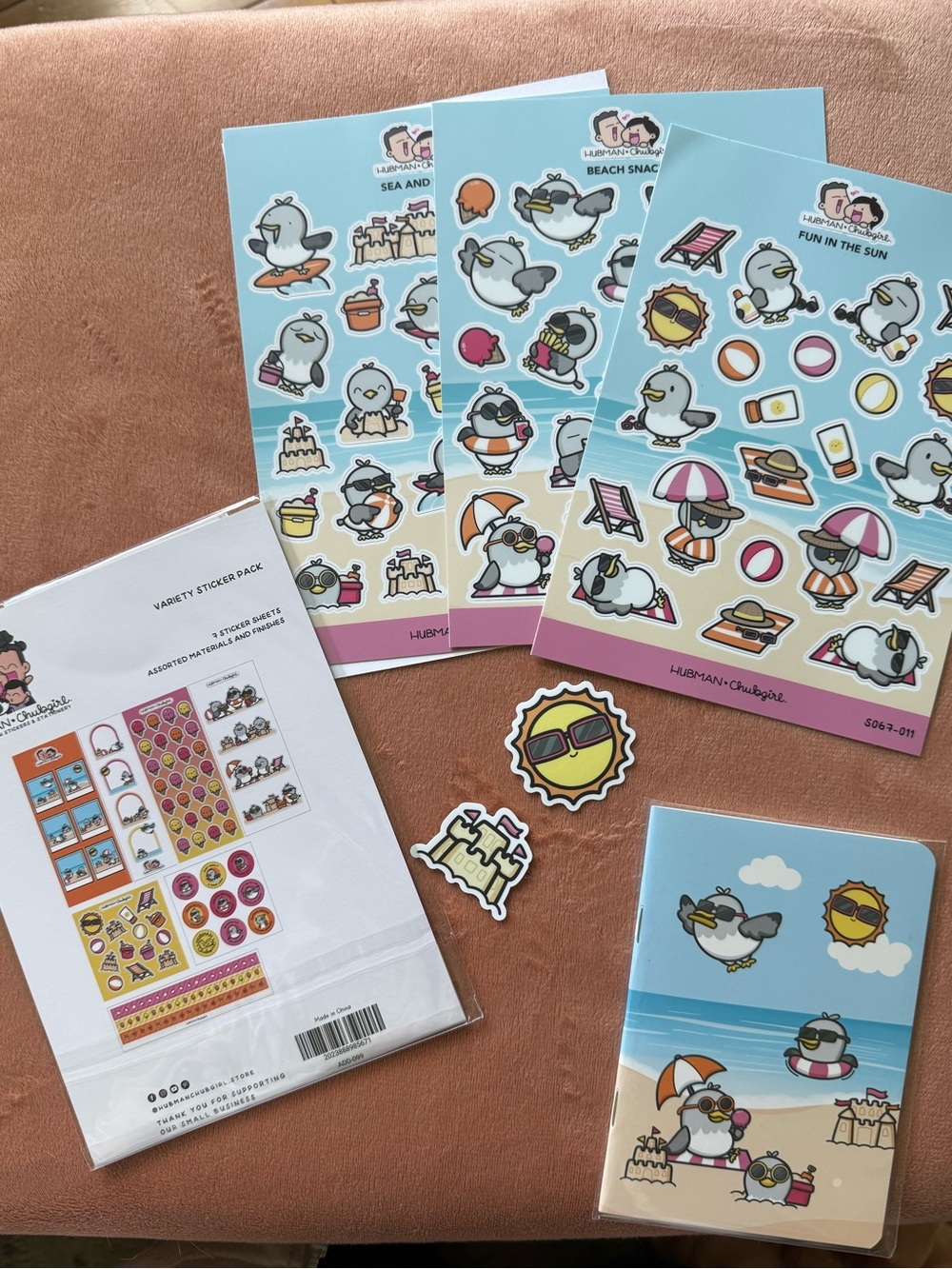 Hubman & Chubgirl Beach Birds Sticker Set